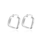 Simple And Fashion Geometric Square Earrings Silver - One Size