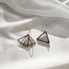 Triangle Earring 925 Sterling Silver - Black - One Size