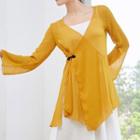 V-neck Slit Chiffon Top