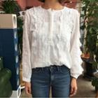 Half-placket Eyelet-lace Blouse