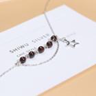 925 Sterling Silver Star & Bead Layered Anklet