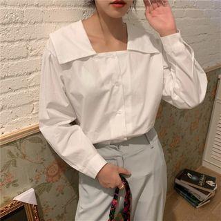 Long-sleeve Square-neck Shirt