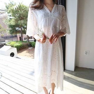 Eyelet-lace Midi Dress