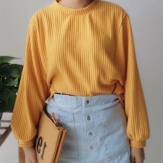 Batwing Sleeve Plain Sweatshirt