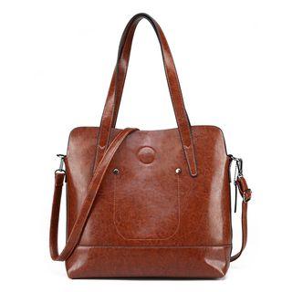 Retro Faux Leather Shoulder Bag