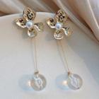 Faux Pearl Alloy Flower Dangle Earring 1 Pair - Gold - One Size