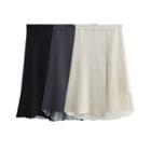 Asymmetrical Accordion Pleat Knit Midi A-line Skirt