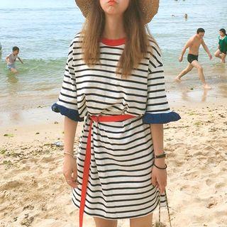 Loose-fit Striped Dress With Belt