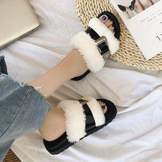 Faux-fur Sandals