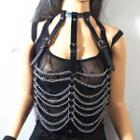Chained Layered Faux Leather Choker Body Harness