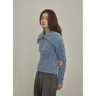 Wide-collar Cable Sweater