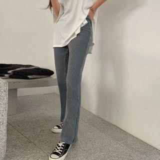 Ribbed Semi Boot-cut Pants