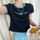Lettering Short-sleeve T-shirt / High-waist Skort