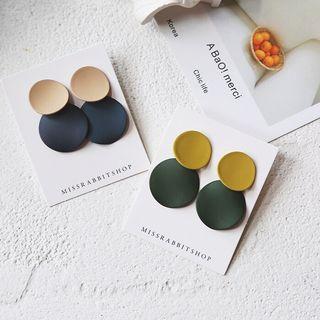 Matte Alloy Disc Dangle Earring