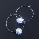 925 Sterling Silver Snowflake Hoop Earring S925 Silver - Silver - One Size