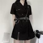 Short-sleeve Double-breasted Shrt Dress