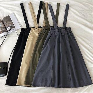 Plain A-line Strap Skirt