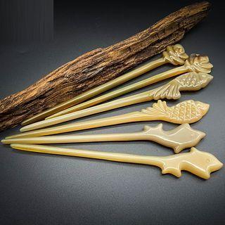 Embossed Horn Hair Stick (various Designs)