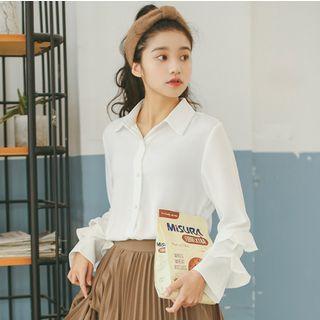 Tiered Frill Sleeve Chiffon Blouse