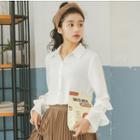Tiered Frill Sleeve Chiffon Blouse