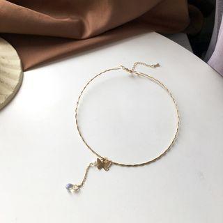 Alloy Butterfly Choker 1 Piece - Necklace - One Size