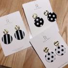 Striped / Polka Dot Resin Disc Dangle Earring