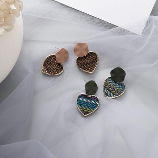 Flannel Heart Drop Earring