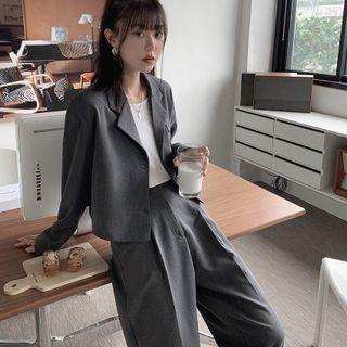 Cropped Blazer / Wide Leg Dress Pants