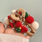 Heart Acrylic Hair Clamp 1pc - Red & Green & Khaki - One Size