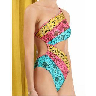 One Shoulder Print Swimsuit