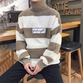 Knit Striped Turtleneck Sweater