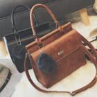 Pompom Faux Leather Handbag