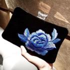 Rose Embroidered Clutch