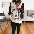 Lettering Knit Vest / Plaid Shirt