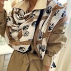 Printed Cotton Long Scarf Ivory - One Size