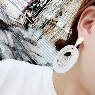 Geometric Acrylic Statement Earring Gold - One Size