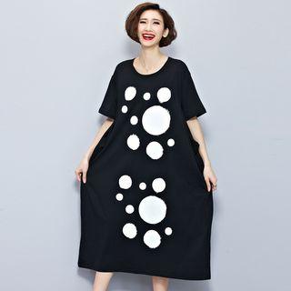 Short-sleeve Polka Dot Dress