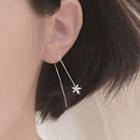 Sterling Silver Maple Leaf Threader Earring 1 Pair - Silver - One Size