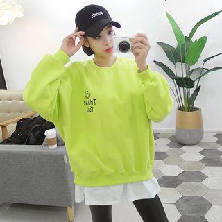 Smile Letter Embroidered Sweatshirt