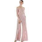 Off-shoulder Long-sleeve Lace Jumpsuit