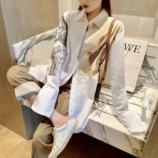 Long-sleeve Printed Shirt / Straight-cut Pants