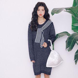 Mock Two-piece Long Sweater