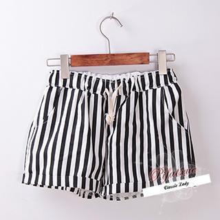 Striped Drawstring Shorts