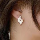 Leaf Sterling Silver Rhinestone Earring
