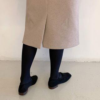 Wool Blend H-line Mini Skirt