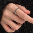 Rose Alloy Open Ring J2792 - 1pc - Silver - One Size