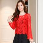Long Bell Sleeve Lace Top