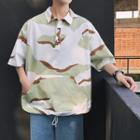 Camouflage Print Short-sleeve Polo Shirt