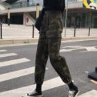 High Waist Camo Cargo Pants
