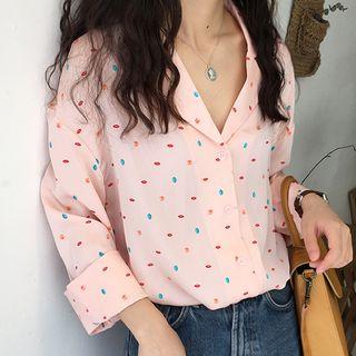 Printed Notch Lapel Shirt